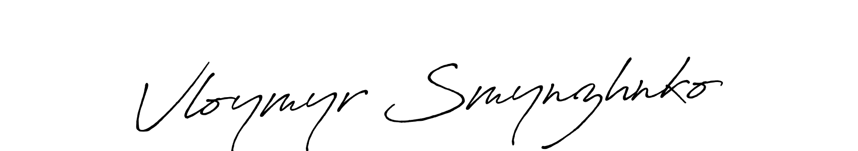 How to make Vloymyr Smynzhnko name signature. Use Antro_Vectra_Bolder style for creating short signs online. This is the latest handwritten sign. Vloymyr Smynzhnko signature style 7 images and pictures png