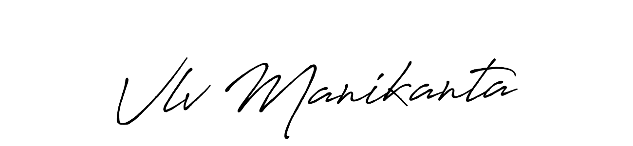 How to make Vlv Manikanta name signature. Use Antro_Vectra_Bolder style for creating short signs online. This is the latest handwritten sign. Vlv Manikanta signature style 7 images and pictures png