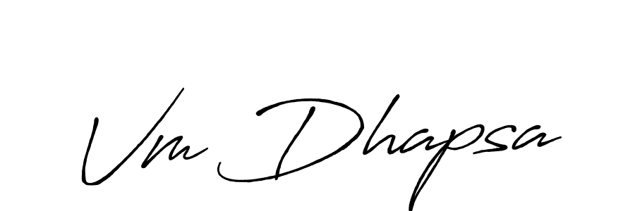 Also You can easily find your signature by using the search form. We will create Vm Dhapsa name handwritten signature images for you free of cost using Antro_Vectra_Bolder sign style. Vm Dhapsa signature style 7 images and pictures png