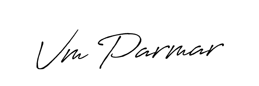 Use a signature maker to create a handwritten signature online. With this signature software, you can design (Antro_Vectra_Bolder) your own signature for name Vm Parmar. Vm Parmar signature style 7 images and pictures png