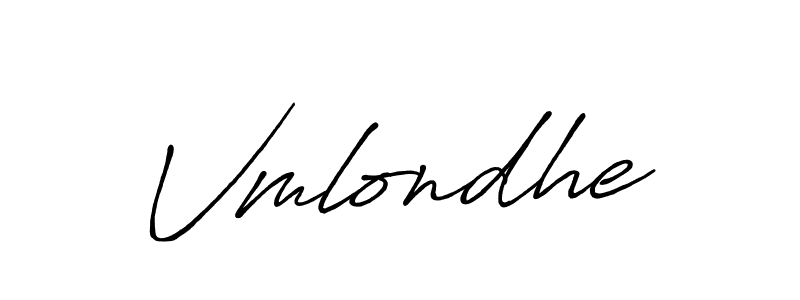 It looks lik you need a new signature style for name Vmlondhe. Design unique handwritten (Antro_Vectra_Bolder) signature with our free signature maker in just a few clicks. Vmlondhe signature style 7 images and pictures png