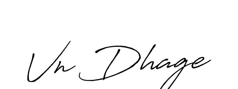 Make a beautiful signature design for name Vn Dhage. With this signature (Antro_Vectra_Bolder) style, you can create a handwritten signature for free. Vn Dhage signature style 7 images and pictures png