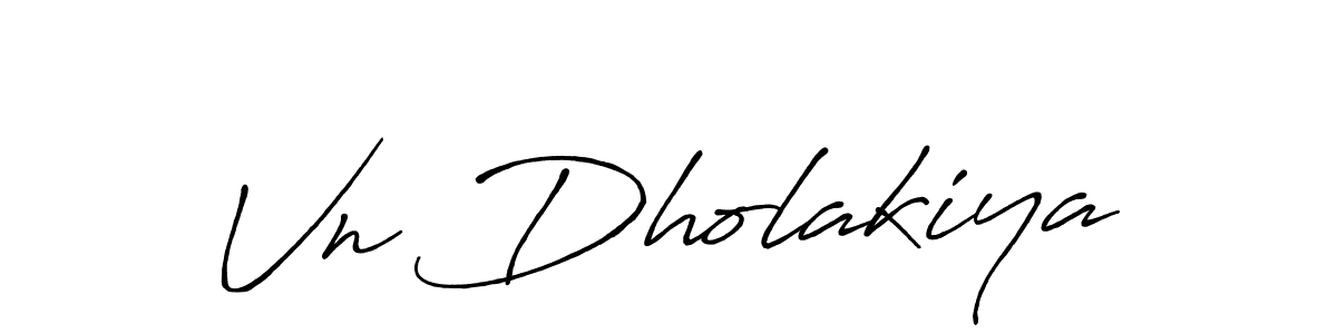 How to make Vn Dholakiya signature? Antro_Vectra_Bolder is a professional autograph style. Create handwritten signature for Vn Dholakiya name. Vn Dholakiya signature style 7 images and pictures png