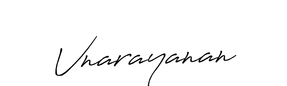 Make a beautiful signature design for name Vnarayanan. With this signature (Antro_Vectra_Bolder) style, you can create a handwritten signature for free. Vnarayanan signature style 7 images and pictures png