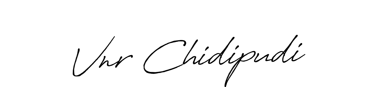 Also You can easily find your signature by using the search form. We will create Vnr Chidipudi name handwritten signature images for you free of cost using Antro_Vectra_Bolder sign style. Vnr Chidipudi signature style 7 images and pictures png