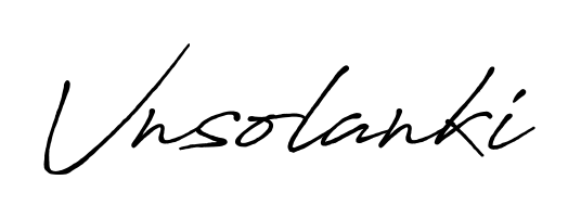 Make your name Vnsolanki memorable on every contract using Antro_Vectra_Bolder autograph style. Instant transparent background export available. Vnsolanki signature style 7 images and pictures png