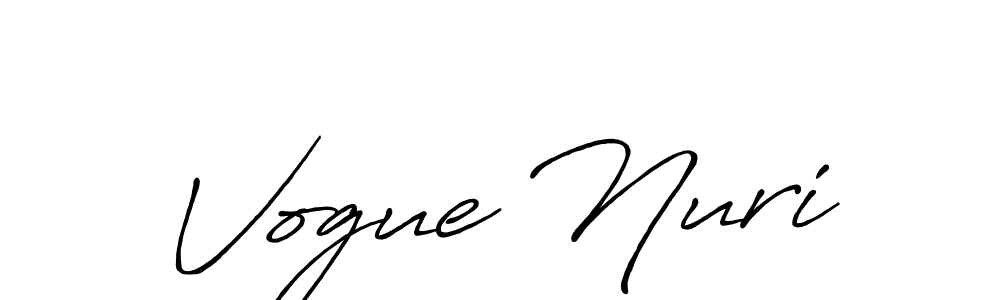Design your own signature with our free online signature maker. With this signature software, you can create a handwritten (Antro_Vectra_Bolder) signature for name Vogue Nuri. Vogue Nuri signature style 7 images and pictures png