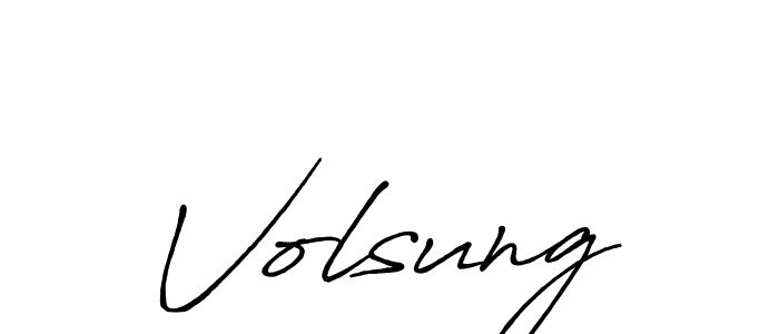 Volsung stylish signature style. Best Handwritten Sign (Antro_Vectra_Bolder) for my name. Handwritten Signature Collection Ideas for my name Volsung. Volsung signature style 7 images and pictures png