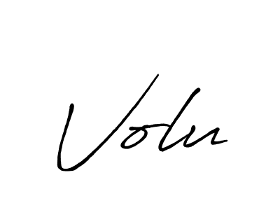 Volu stylish signature style. Best Handwritten Sign (Antro_Vectra_Bolder) for my name. Handwritten Signature Collection Ideas for my name Volu. Volu signature style 7 images and pictures png