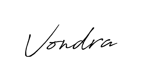 Make a beautiful signature design for name Vondra. With this signature (Antro_Vectra_Bolder) style, you can create a handwritten signature for free. Vondra signature style 7 images and pictures png