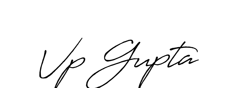 Create a beautiful signature design for name Vp Gupta. With this signature (Antro_Vectra_Bolder) fonts, you can make a handwritten signature for free. Vp Gupta signature style 7 images and pictures png