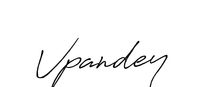 Make a beautiful signature design for name Vpandey. With this signature (Antro_Vectra_Bolder) style, you can create a handwritten signature for free. Vpandey signature style 7 images and pictures png