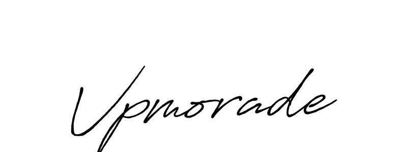 Make a beautiful signature design for name Vpmorade. With this signature (Antro_Vectra_Bolder) style, you can create a handwritten signature for free. Vpmorade signature style 7 images and pictures png