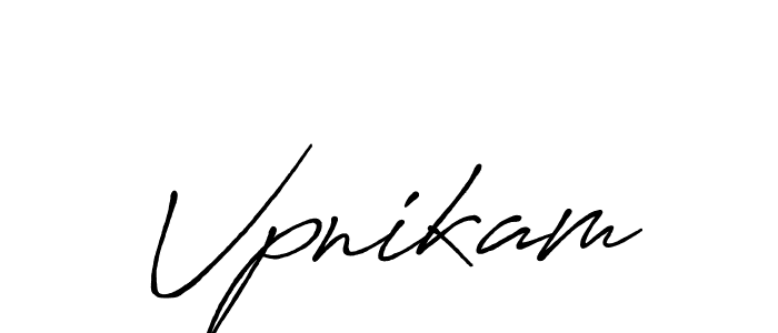 Create a beautiful signature design for name Vpnikam. With this signature (Antro_Vectra_Bolder) fonts, you can make a handwritten signature for free. Vpnikam signature style 7 images and pictures png