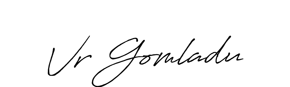 How to make Vr Gomladu signature? Antro_Vectra_Bolder is a professional autograph style. Create handwritten signature for Vr Gomladu name. Vr Gomladu signature style 7 images and pictures png