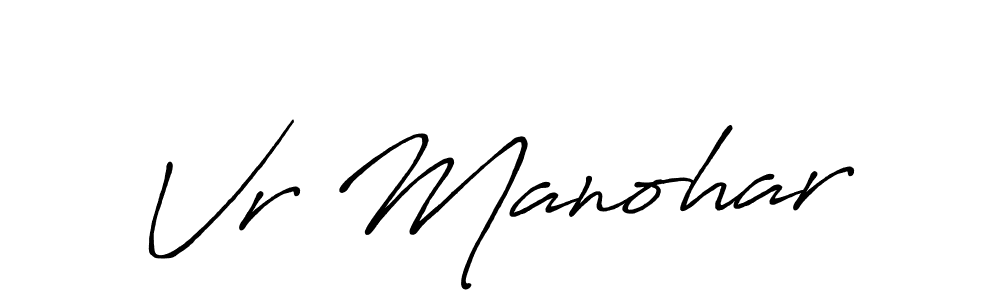 Use a signature maker to create a handwritten signature online. With this signature software, you can design (Antro_Vectra_Bolder) your own signature for name Vr Manohar. Vr Manohar signature style 7 images and pictures png