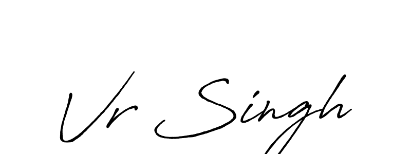 You should practise on your own different ways (Antro_Vectra_Bolder) to write your name (Vr Singh) in signature. don't let someone else do it for you. Vr Singh signature style 7 images and pictures png