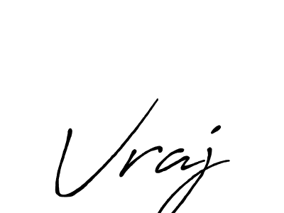 How to make Vraj name signature. Use Antro_Vectra_Bolder style for creating short signs online. This is the latest handwritten sign. Vraj signature style 7 images and pictures png