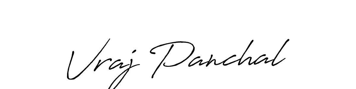 Create a beautiful signature design for name Vraj Panchal. With this signature (Antro_Vectra_Bolder) fonts, you can make a handwritten signature for free. Vraj Panchal signature style 7 images and pictures png