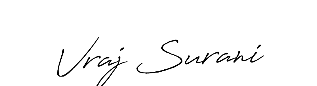 How to make Vraj Surani signature? Antro_Vectra_Bolder is a professional autograph style. Create handwritten signature for Vraj Surani name. Vraj Surani signature style 7 images and pictures png