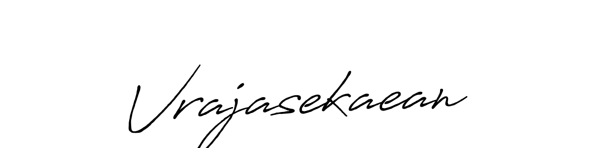 How to make Vrajasekaean name signature. Use Antro_Vectra_Bolder style for creating short signs online. This is the latest handwritten sign. Vrajasekaean signature style 7 images and pictures png