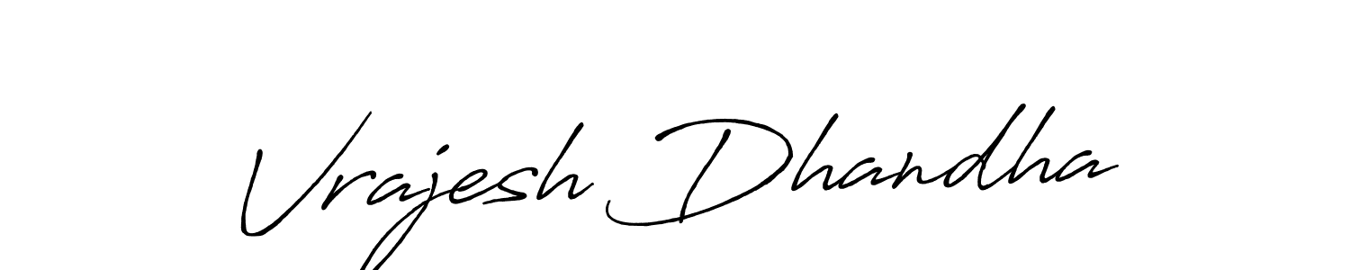 Also we have Vrajesh Dhandha name is the best signature style. Create professional handwritten signature collection using Antro_Vectra_Bolder autograph style. Vrajesh Dhandha signature style 7 images and pictures png