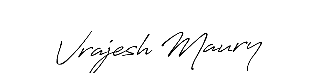 Create a beautiful signature design for name Vrajesh Maury. With this signature (Antro_Vectra_Bolder) fonts, you can make a handwritten signature for free. Vrajesh Maury signature style 7 images and pictures png