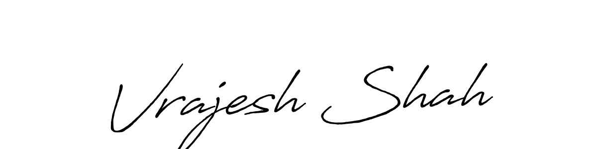 How to make Vrajesh Shah name signature. Use Antro_Vectra_Bolder style for creating short signs online. This is the latest handwritten sign. Vrajesh Shah signature style 7 images and pictures png