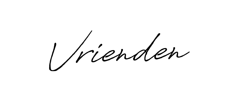 Vrienden stylish signature style. Best Handwritten Sign (Antro_Vectra_Bolder) for my name. Handwritten Signature Collection Ideas for my name Vrienden. Vrienden signature style 7 images and pictures png