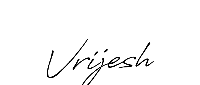 Vrijesh stylish signature style. Best Handwritten Sign (Antro_Vectra_Bolder) for my name. Handwritten Signature Collection Ideas for my name Vrijesh. Vrijesh signature style 7 images and pictures png