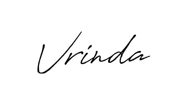 Make a beautiful signature design for name Vrinda. With this signature (Antro_Vectra_Bolder) style, you can create a handwritten signature for free. Vrinda signature style 7 images and pictures png