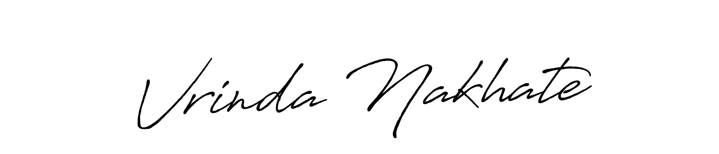 The best way (Antro_Vectra_Bolder) to make a short signature is to pick only two or three words in your name. The name Vrinda Nakhate include a total of six letters. For converting this name. Vrinda Nakhate signature style 7 images and pictures png