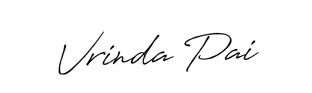 Create a beautiful signature design for name Vrinda Pai. With this signature (Antro_Vectra_Bolder) fonts, you can make a handwritten signature for free. Vrinda Pai signature style 7 images and pictures png