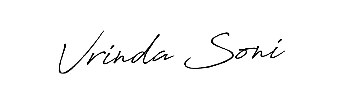 Vrinda Soni stylish signature style. Best Handwritten Sign (Antro_Vectra_Bolder) for my name. Handwritten Signature Collection Ideas for my name Vrinda Soni. Vrinda Soni signature style 7 images and pictures png