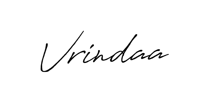 How to make Vrindaa name signature. Use Antro_Vectra_Bolder style for creating short signs online. This is the latest handwritten sign. Vrindaa signature style 7 images and pictures png