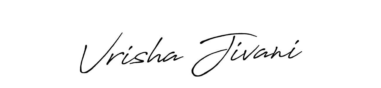 Use a signature maker to create a handwritten signature online. With this signature software, you can design (Antro_Vectra_Bolder) your own signature for name Vrisha Jivani. Vrisha Jivani signature style 7 images and pictures png