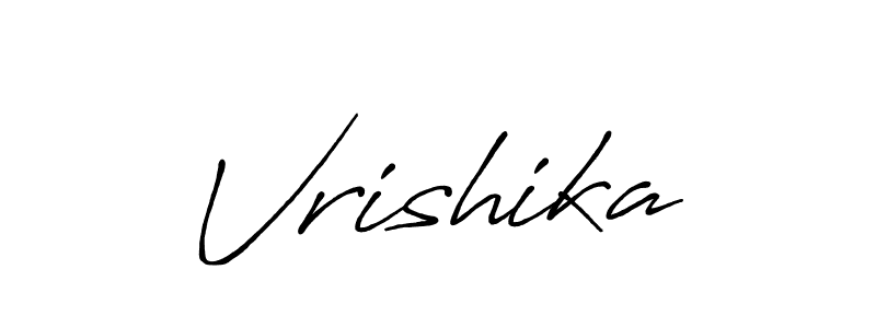 Make a beautiful signature design for name Vrishika. With this signature (Antro_Vectra_Bolder) style, you can create a handwritten signature for free. Vrishika signature style 7 images and pictures png