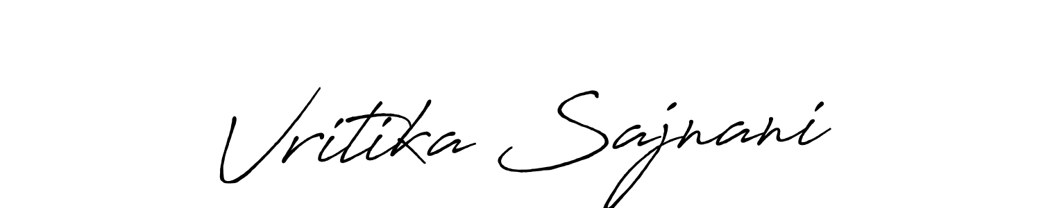 if you are searching for the best signature style for your name Vritika Sajnani. so please give up your signature search. here we have designed multiple signature styles  using Antro_Vectra_Bolder. Vritika Sajnani signature style 7 images and pictures png