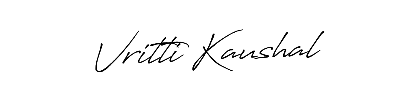 Create a beautiful signature design for name Vritti Kaushal. With this signature (Antro_Vectra_Bolder) fonts, you can make a handwritten signature for free. Vritti Kaushal signature style 7 images and pictures png