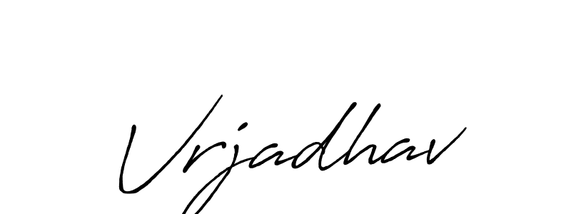 Design your own signature with our free online signature maker. With this signature software, you can create a handwritten (Antro_Vectra_Bolder) signature for name Vrjadhav. Vrjadhav signature style 7 images and pictures png