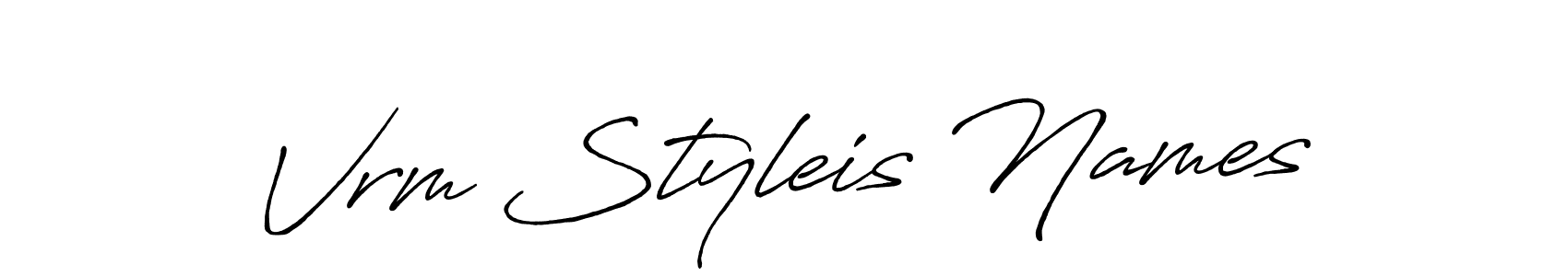 Vrm Styleis Names stylish signature style. Best Handwritten Sign (Antro_Vectra_Bolder) for my name. Handwritten Signature Collection Ideas for my name Vrm Styleis Names. Vrm Styleis Names signature style 7 images and pictures png