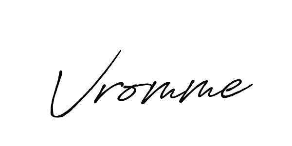 Use a signature maker to create a handwritten signature online. With this signature software, you can design (Antro_Vectra_Bolder) your own signature for name Vromme. Vromme signature style 7 images and pictures png