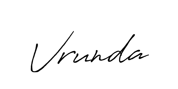 Design your own signature with our free online signature maker. With this signature software, you can create a handwritten (Antro_Vectra_Bolder) signature for name Vrunda. Vrunda signature style 7 images and pictures png