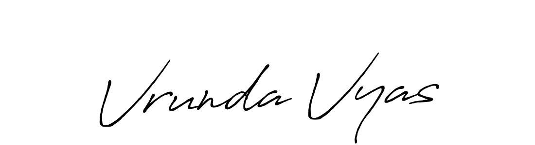 Design your own signature with our free online signature maker. With this signature software, you can create a handwritten (Antro_Vectra_Bolder) signature for name Vrunda Vyas. Vrunda Vyas signature style 7 images and pictures png