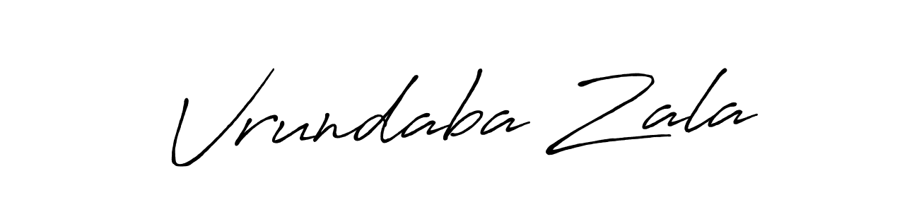 Make a beautiful signature design for name Vrundaba Zala. Use this online signature maker to create a handwritten signature for free. Vrundaba Zala signature style 7 images and pictures png