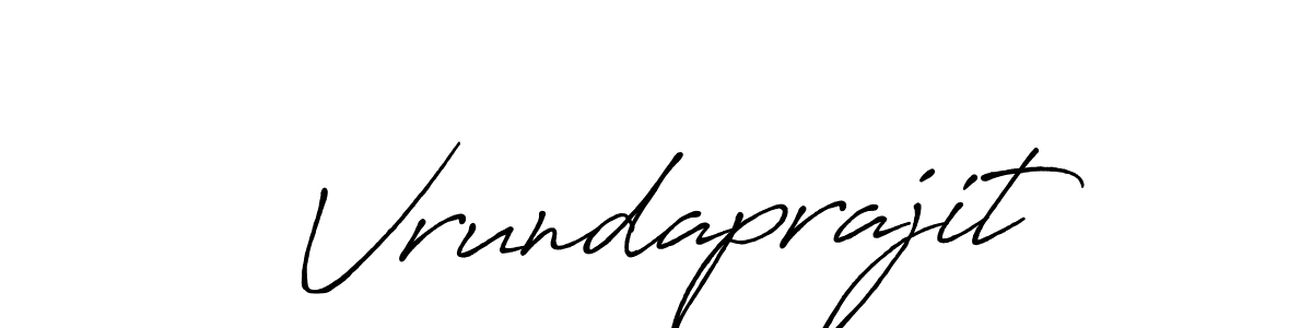 Make a beautiful signature design for name Vrundaprajit. With this signature (Antro_Vectra_Bolder) style, you can create a handwritten signature for free. Vrundaprajit signature style 7 images and pictures png