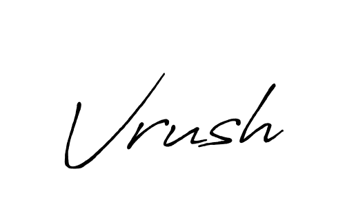 How to make Vrush name signature. Use Antro_Vectra_Bolder style for creating short signs online. This is the latest handwritten sign. Vrush signature style 7 images and pictures png