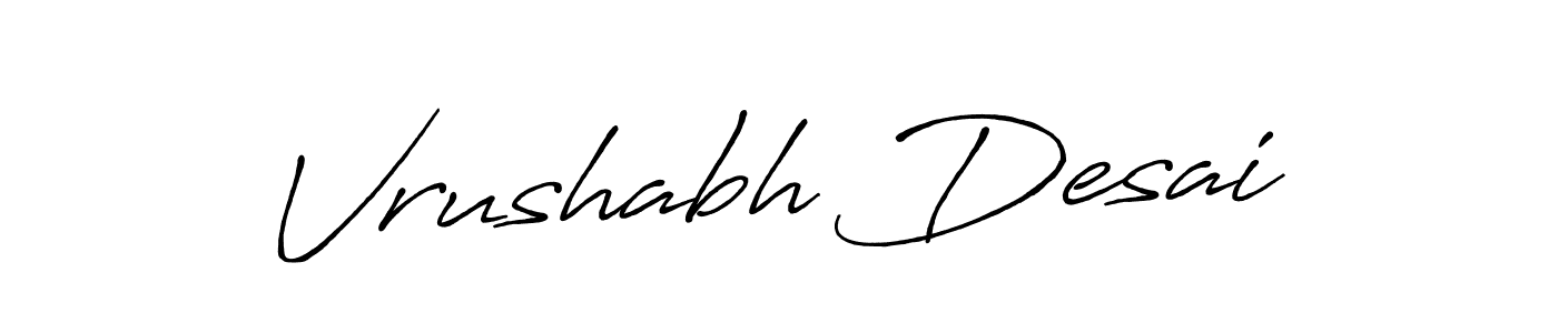Create a beautiful signature design for name Vrushabh Desai. With this signature (Antro_Vectra_Bolder) fonts, you can make a handwritten signature for free. Vrushabh Desai signature style 7 images and pictures png