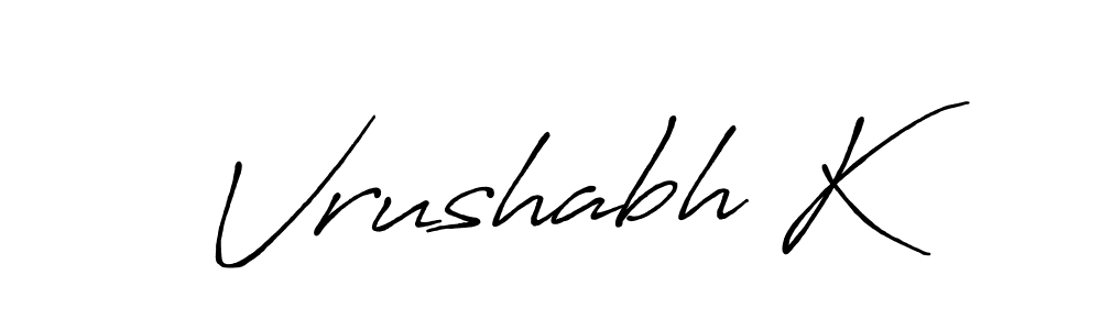 Create a beautiful signature design for name Vrushabh K. With this signature (Antro_Vectra_Bolder) fonts, you can make a handwritten signature for free. Vrushabh K signature style 7 images and pictures png