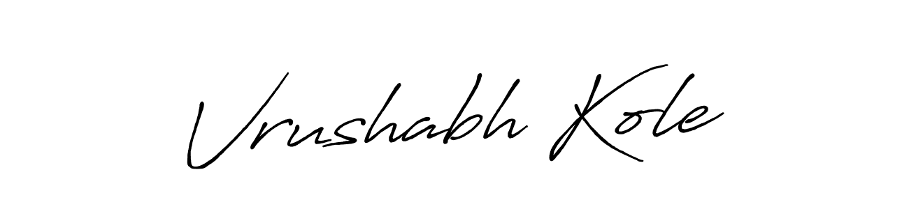 Use a signature maker to create a handwritten signature online. With this signature software, you can design (Antro_Vectra_Bolder) your own signature for name Vrushabh Kole. Vrushabh Kole signature style 7 images and pictures png